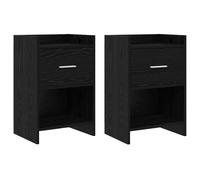 vidaXL Comodini 2 pz Rovere Nero 40 x 30 x 60 cm Legno ingegnerizzato