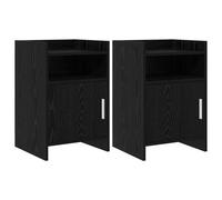 vidaXL Comodini 2 pz Rovere Nero 40 x 36 x 60 cm Legno ingegnerizzato