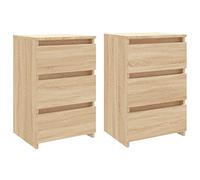 vidaXL Comodini 2 pz Rovere Sonoma 40x35x62,5 cm in Legno Multistrato