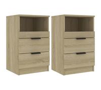 VIDAXL - Comodini 2 Pz Rovere Sonoma In Legno Multistrato