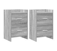 vidaXL Comodini 2 pz Sonoma grigio 40 x 30 x 60 cm