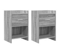 vidaXL Comodini 2 pz Sonoma grigio 40 x 30 x 60 cm