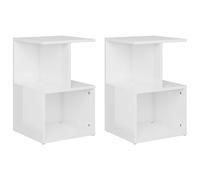 vidaXL Comodini 2pz Bianco Lucido 35x35x55 cm in Legno Multistrato