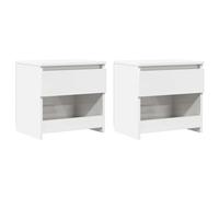 vidaXL Comodini 2pz Bianco Lucido 40x30x39 cm in Legno Multistrato