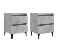 vidaXL Comodini 2pz Grigio Cemento 40x35x50 cm in Legno Multistrato