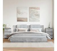 VIDAXL - Comodini 2pz Grigio Cemento 40x35x62,5 cm in Legno Multistrato - SPEDIZIONE GRATUITA