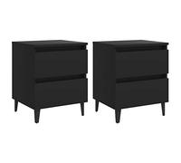 vidaXL Comodini 2pz Neri 40x35x50 cm in Legno Multistrato