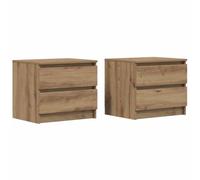 vidaXL Comodini 2pz Rovere Artigianale 50x40x43.5 cm Legno Multistrato, mobile, mobili per camera da letto, tavolino, mobiletto laterale