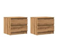 vidaXL Comodini 2pz Rovere Artigianale 50x40x43.5 cm Legno Multistrato, mobile, mobili per camera da letto, tavolino, mobiletto laterale