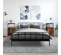 vidaXL Comodini 2pz Rovere Fumo 41x31x80 cm in Legno Multistrato