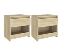 VIDAXL - Comodini 2pz Rovere Sonoma 40x30x39 cm in Legno Multistrato
