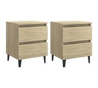 VIDAXL - Comodini 2pz Rovere Sonoma 40x35x50 cm in Legno Multistrato