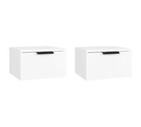 vidaXL Comodini a Muro 2 pz Bianchi 34x30x20 cm