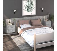 vidaXL Comodini a Muro 2 pz Grigio Cemento