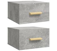 vidaXL Comodini a Muro 2 pz Grigio Cemento 35x35x20 cm