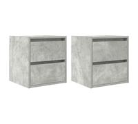 vidaXL - Comodini a Muro 2 pz Grigio Cemento 38x34x40 cm
