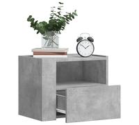 vidaXL Comodini a Muro 2 pz Grigio Cemento 45x30x35 cm