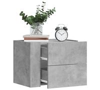 vidaXL Comodini a Muro 2 pz Grigio Cemento 45x30x35 cm