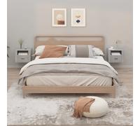 vidaXL Comodini a Muro 2 pz Grigio Cemento 50x36x40 cm