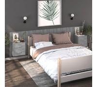 vidaXL Comodini a Muro 2 pz Grigio Sonoma