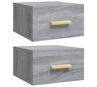 vidaXL Comodini a Muro 2 pz Grigio Sonoma 35x35x20 cm