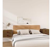 vidaXL Comodini a Muro 2 pz Marrone ambra 50x36x40 cm