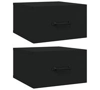 vidaXL Comodini a Muro 2 pz Neri 35x35x20 cm