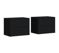 vidaXL Comodini a Muro 2 pz Nero 45x30x35 cm