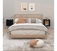 vidaXL Comodini a Muro 2 pz Nero 50x30x47 cm