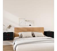vidaXL Comodini a Muro 2 pz Nero 50x36x40 cm