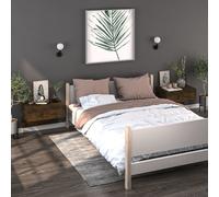 vidaXL Comodini a Muro 2 pz Rovere Fumo