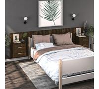 vidaXL Comodini a Muro 2 pz Rovere Fumo