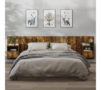 vidaXL Comodini a Muro 2 pz Rovere Fumo