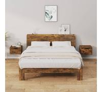 vidaXL Comodini a Muro 2 pz Rovere Fumo 34x30x20 cm