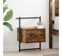 VidaXL Comodini a Muro 2 pz Rovere Fumo 35x30x51 cm Legno Multistrato