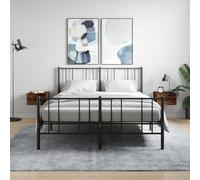 vidaXL Comodini a Muro 2 pz Rovere Fumo 35x35x20 cm