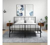vidaXL Comodini a Muro 2 pz Rovere Fumo 35x35x20 cm