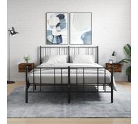 vidaXL Comodini a Muro 2 pz Rovere Fumo 35x35x20 cm