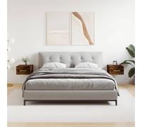 vidaXL Comodini a Muro 2 pz Rovere Fumo 35x35x20 cm