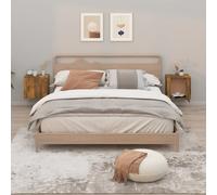 vidaXL Comodini a Muro 2 pz Rovere Fumo 50x30x47 cm