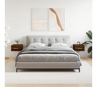vidaXL Comodini a Muro 2 pz Rovere Marrone 35x35x20 cm