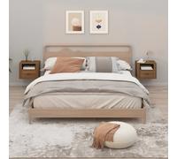 vidaXL Comodini a Muro 2 pz Rovere Marrone 50x36x40 cm