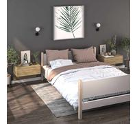 vidaXL Comodini a Muro 2 pz Rovere Sonoma