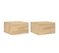 vidaXL Comodini a Muro 2 pz Rovere Sonoma 35x35x20 cm, Comodino, Mobile per Camera da Letto, Supporto per Telefono, comodini, Comodino sospeso