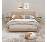 vidaXL Comodini a Muro 2 pz Rovere Sonoma 50x36x40 cm