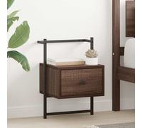 vidaXL Comodini a Muro 2pz Rovere Marrone 35x30x51cm Legno Multistrato