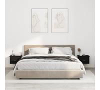 vidaXL Comodini a Parete 2 pz Neri 41,5x36x28 cm