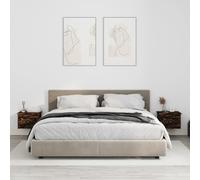vidaXL Comodini a Parete 2 pz Rovere Fumo 41,5x36x28 cm