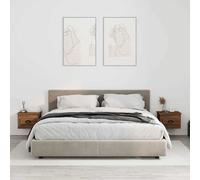 vidaXL Comodini a Parete 2 pz Rovere Marrone 41,5x36x28 cm