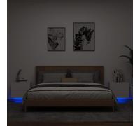 VIDAXL - Comodini A Parete Con Luci Led 2 Pz Bianchi - SPEDIZIONE GRATUITA